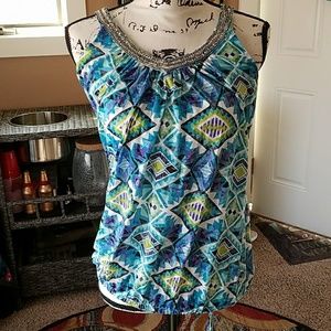 INC International Concepts Tank Top Aztec Print